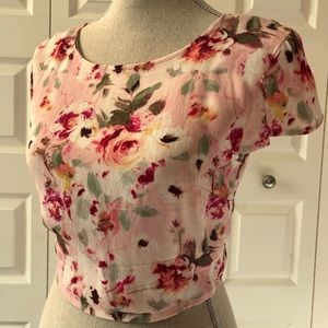 Forever 21 Cropped Tie Shirt